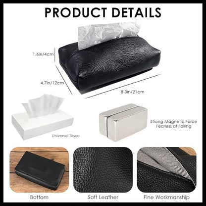 PU Leather Car Tissue Box Holder