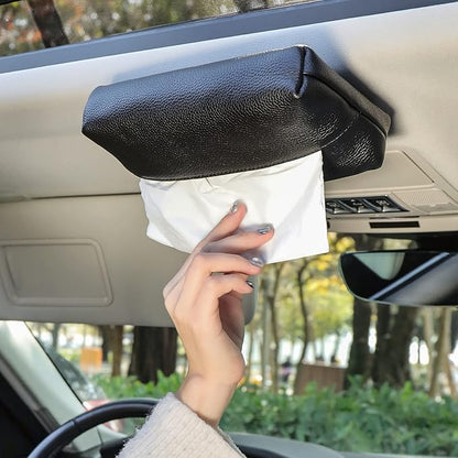 PU Leather Car Tissue Box Holder