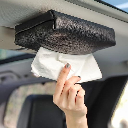 PU Leather Car Tissue Box Holder