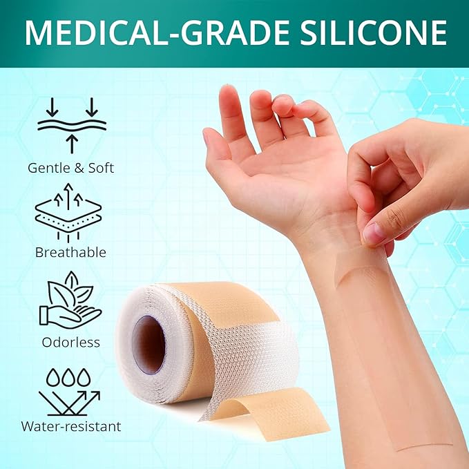 Reusable Medical-Grade Silicone Scar Strips Roll