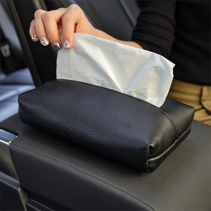 PU Leather Car Tissue Box Holder
