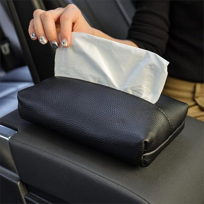 PU Leather Car Tissue Box Holder