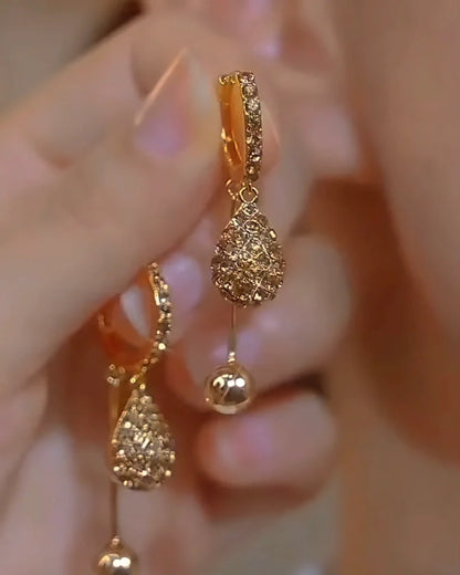 plated zircon Water Drop Earrings
