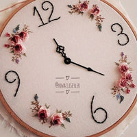 Hand-Embroidered Wall Clock