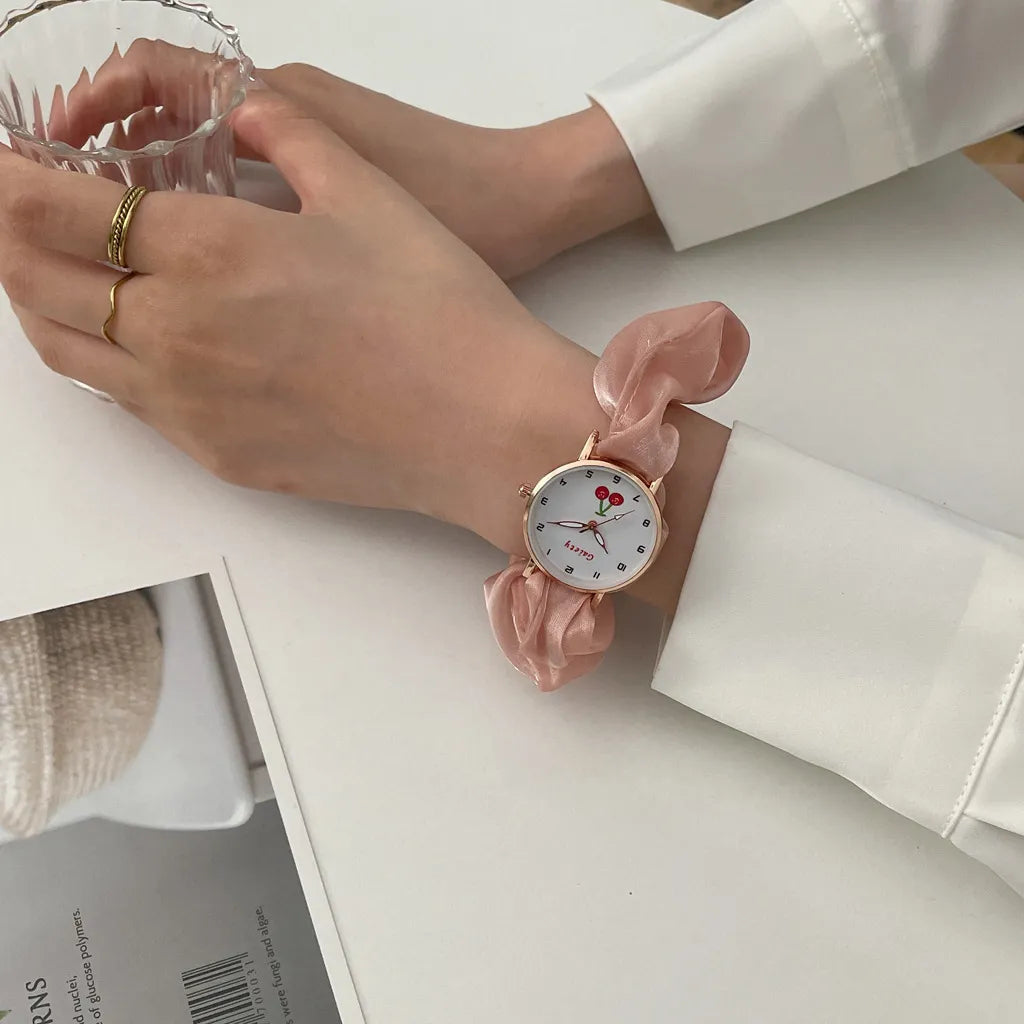 Elastic Wristband Ribbon Fairy Watch For Women