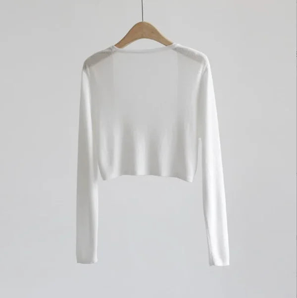 Women's thin ice silk Coat shawl air-conditioned shirt with slip skirt