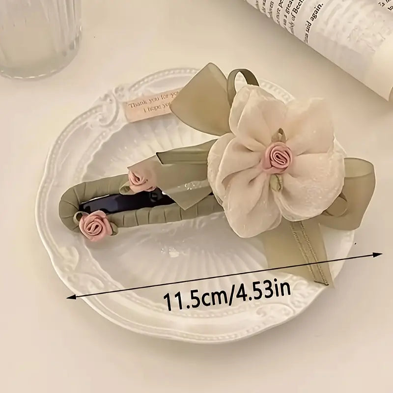 Elegant Fabric Flower Hair Clip