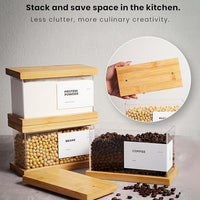 Bamboo Wood Grain Food Storage Dispenser