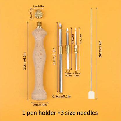 Wooden Handle Embroidery Pen Punch Needle