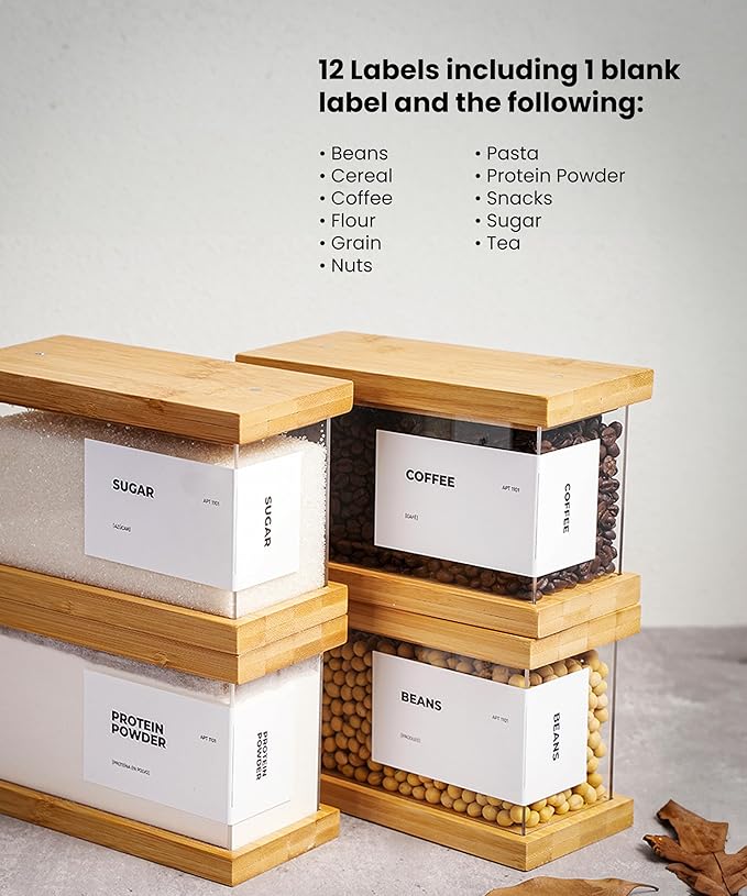 Bamboo Wood Grain Food Storage Dispenser