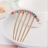 (Pack of 2) Faux Pearl Rhinestone Hairpin Headwear For Girls