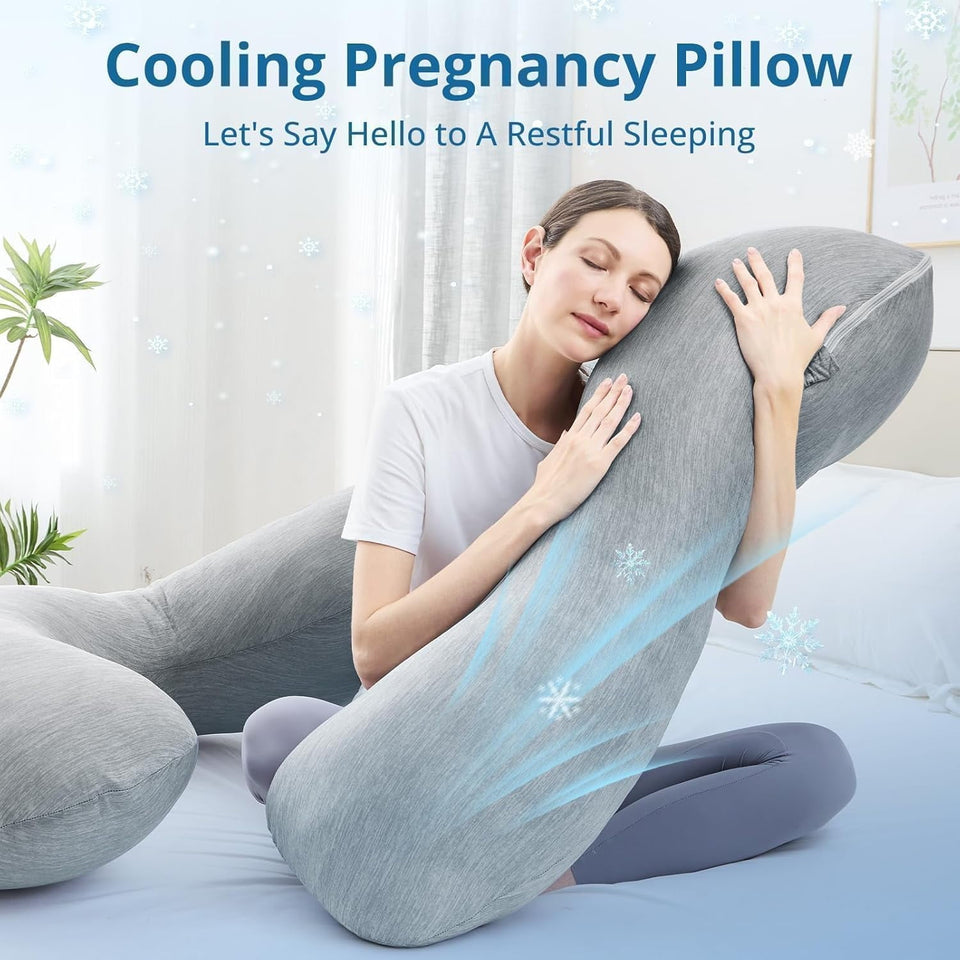 Full Body Support for Comfort & Pain Relief Cooling Pregnancy Pillow