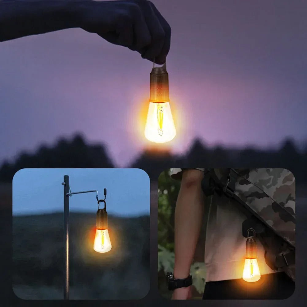 Waterproof LED USB Rechargeable Camping Light Bulb with Hook