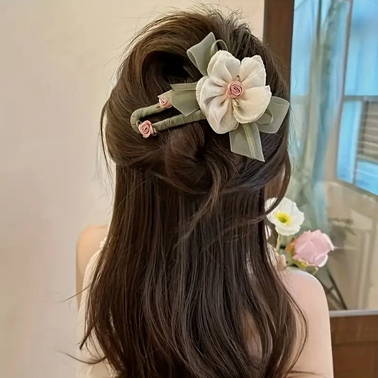 Elegant Fabric Flower Hair Clip