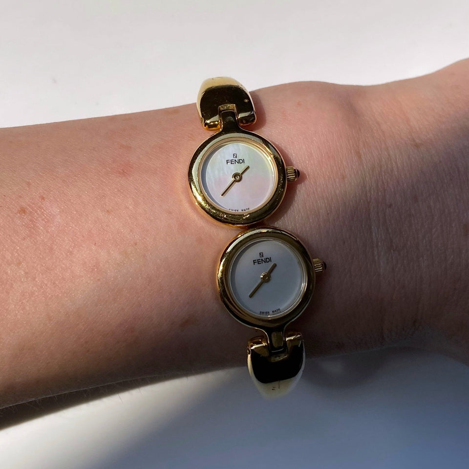 Vintage Double Face Wristwatch Bangle