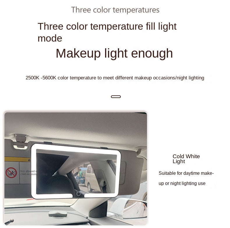 Adjustable LED Car Mirror