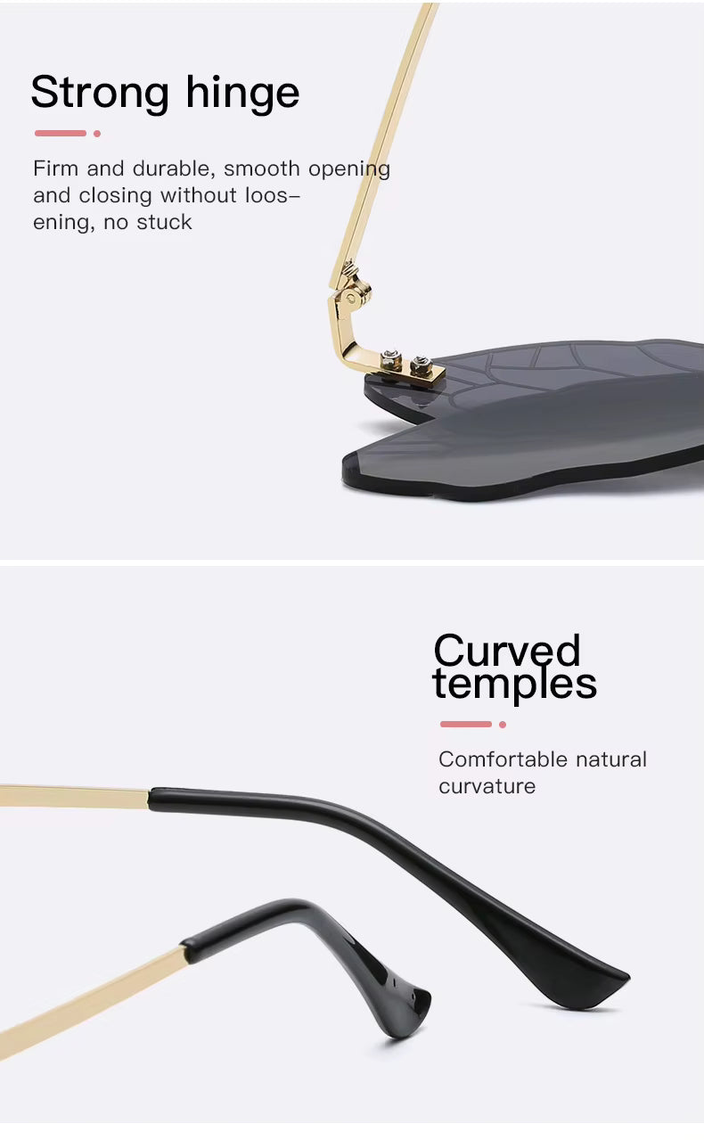 Luxury Butterfly Rimless Sunglasses for Women