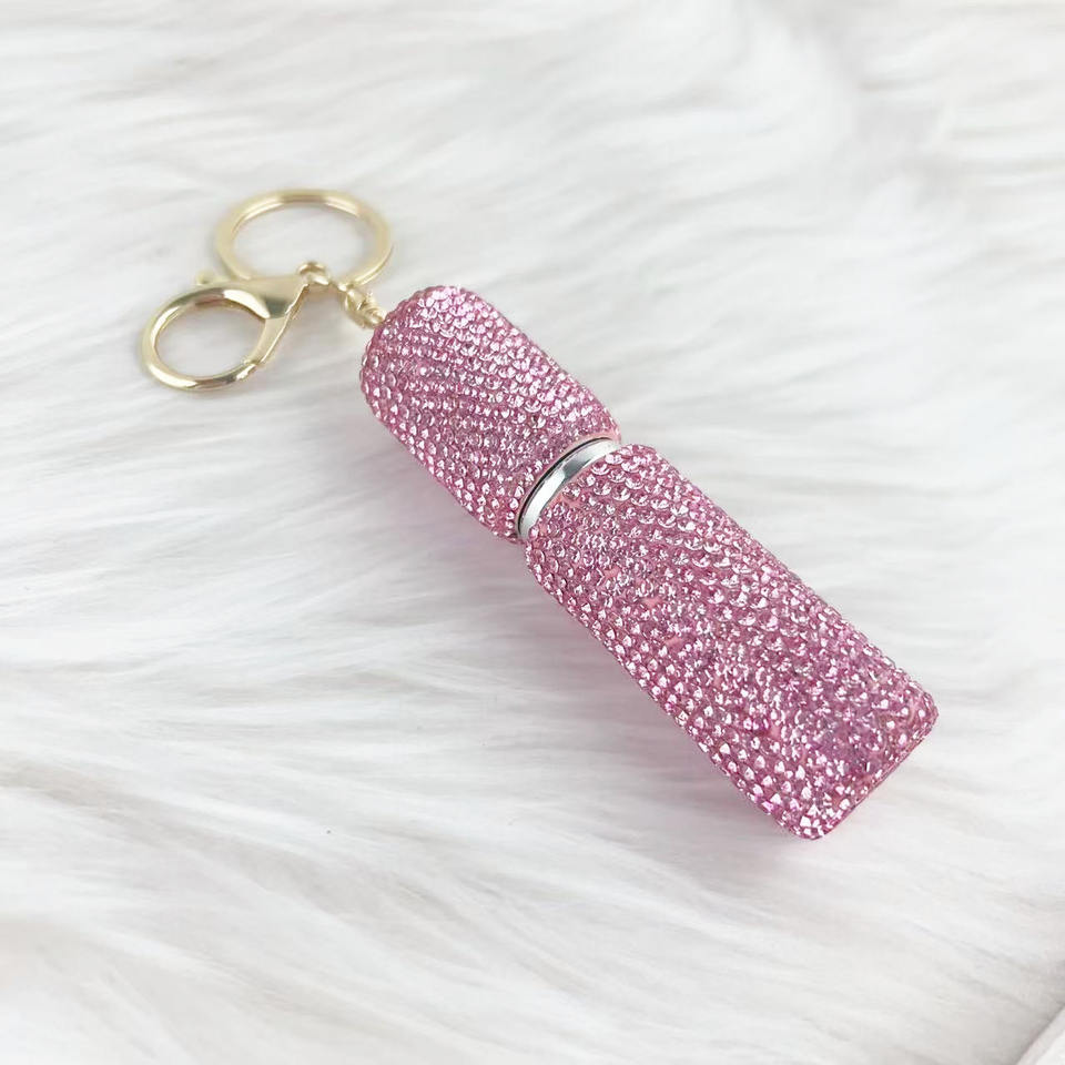 Rhinestone Perfume Bottle Keychains
