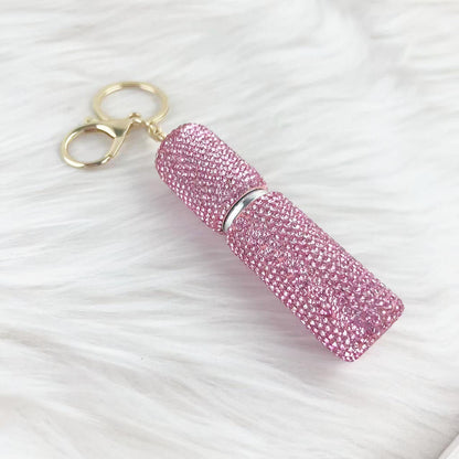 Rhinestone Perfume Bottle Keychains