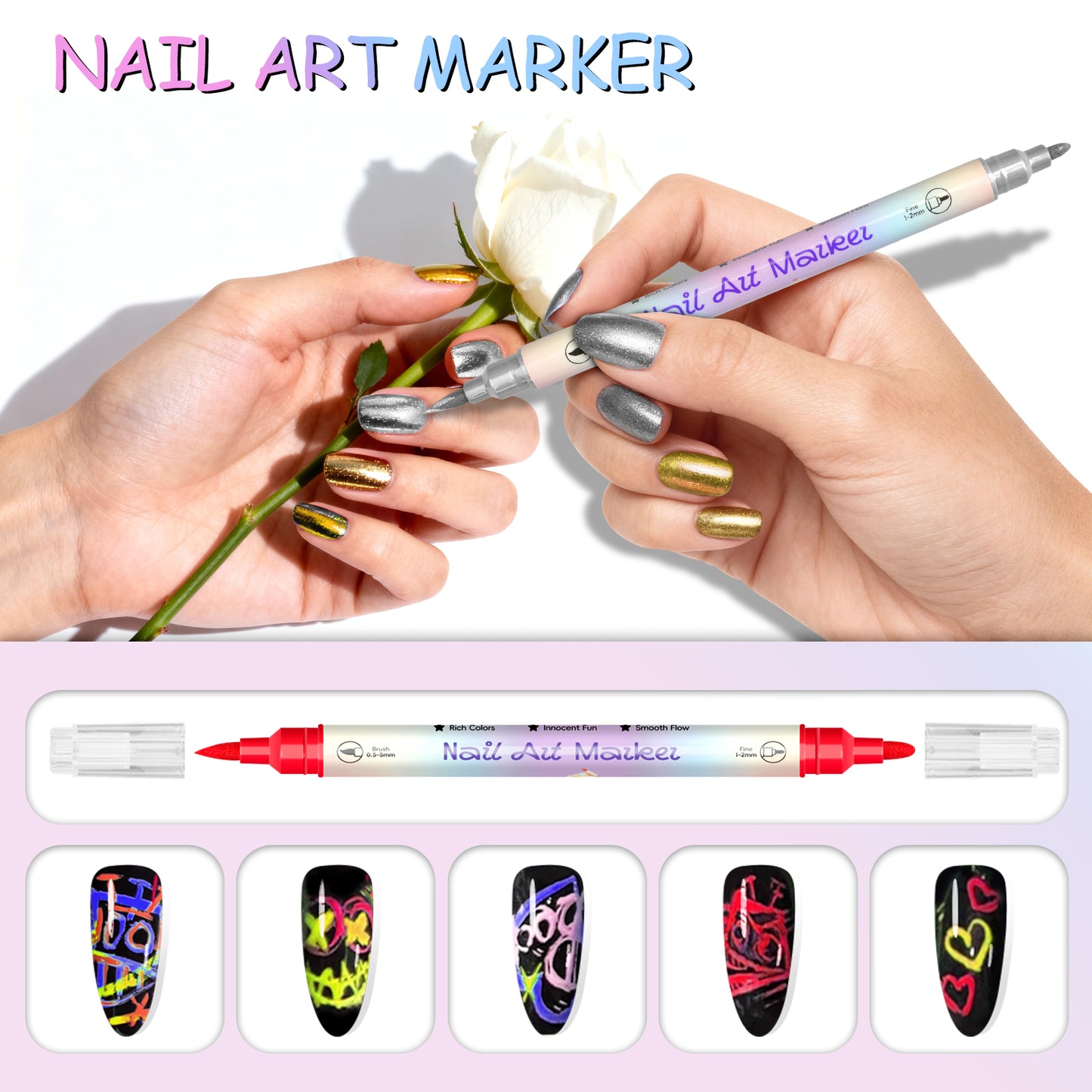 3D Nail Art Pens Set