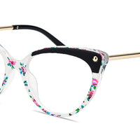 Butterfly Black-Floral Prescription Glasses for Women