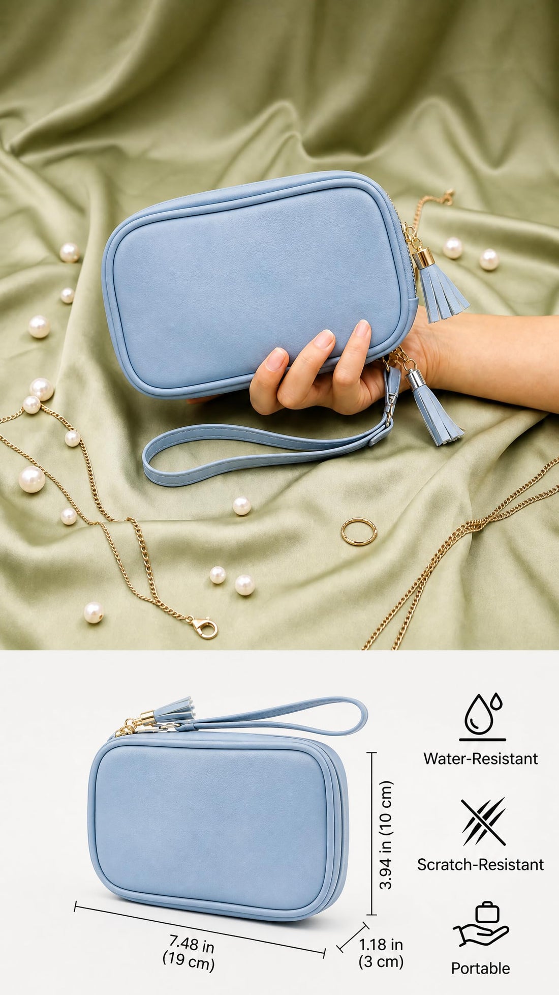 Ultra-Slim Soft Travel Jewelry Organizer Case