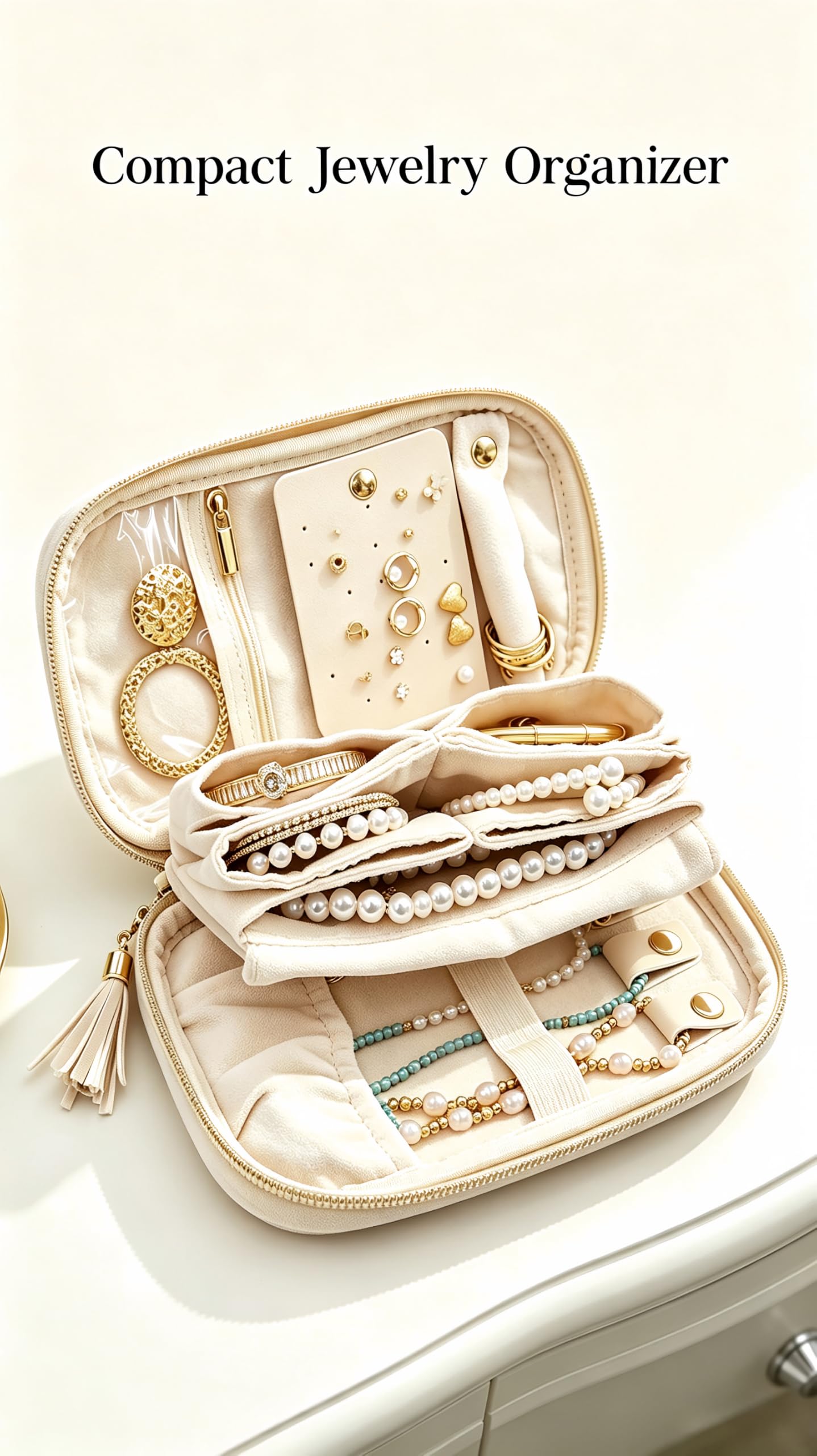 Ultra-Slim Soft Travel Jewelry Organizer Case