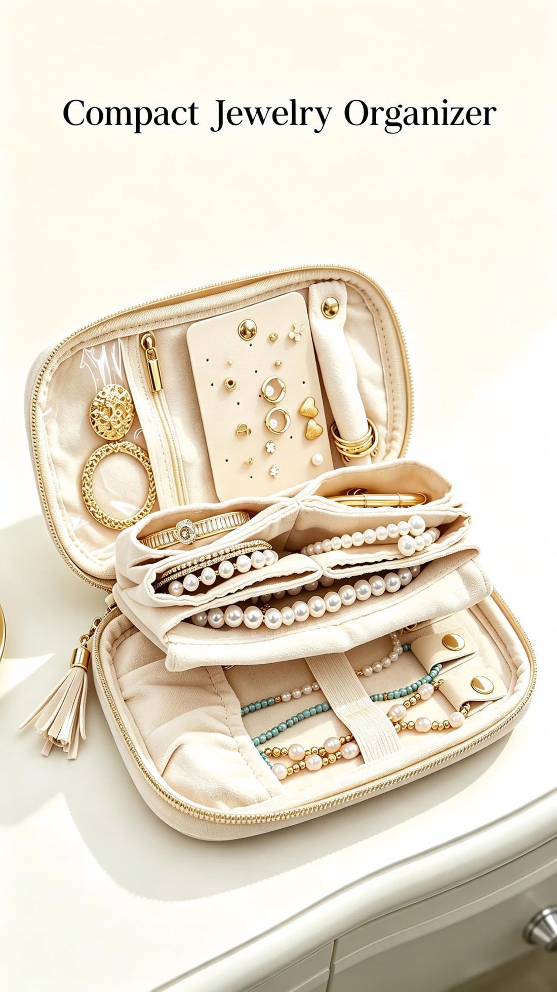 Ultra-Slim Soft Travel Jewelry Organizer Case