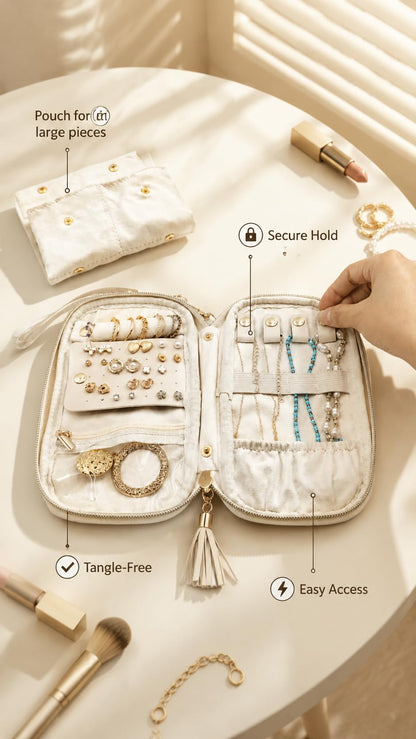 Ultra-Slim Soft Travel Jewelry Organizer Case