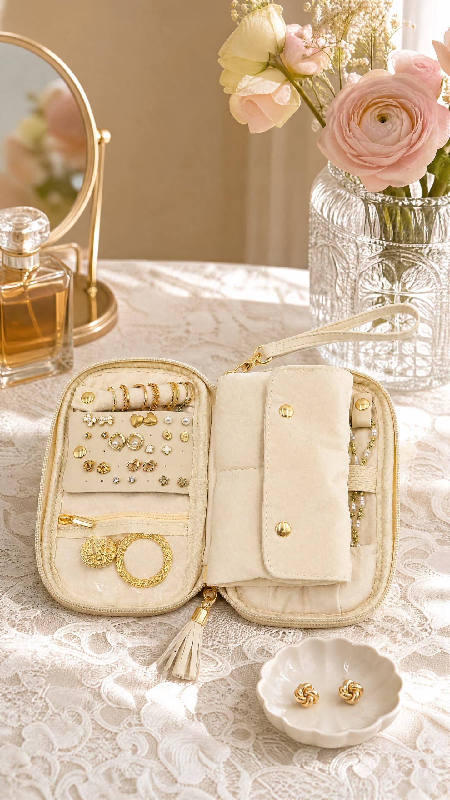 Ultra-Slim Soft Travel Jewelry Organizer Case