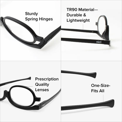 Flip-Down Makeup Reading Glasses