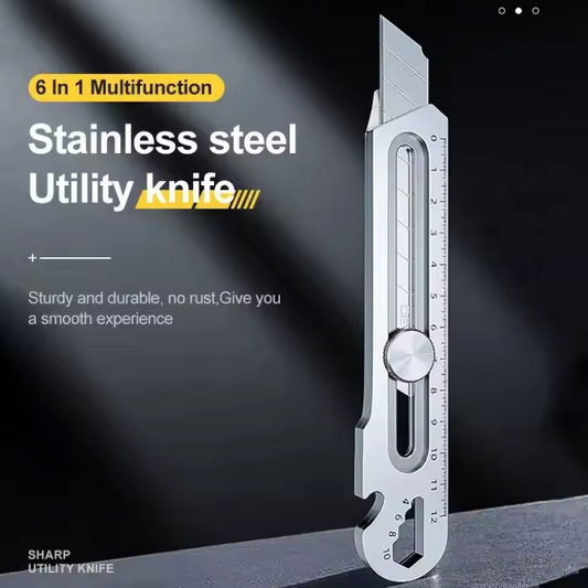 6-in-1 Stainless Steel Utility Knife Multi-Function Tool