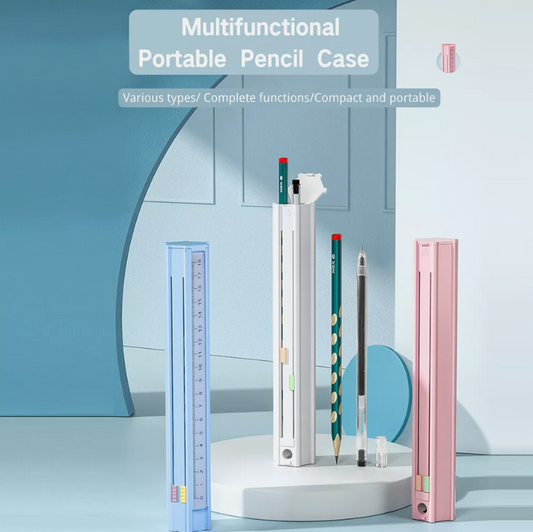 Cute Hexagonal Standing Pen Box With Ruler