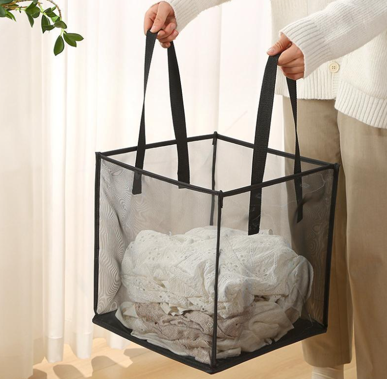 Foldable Mesh Pop-Up Laundry Hamper Bag