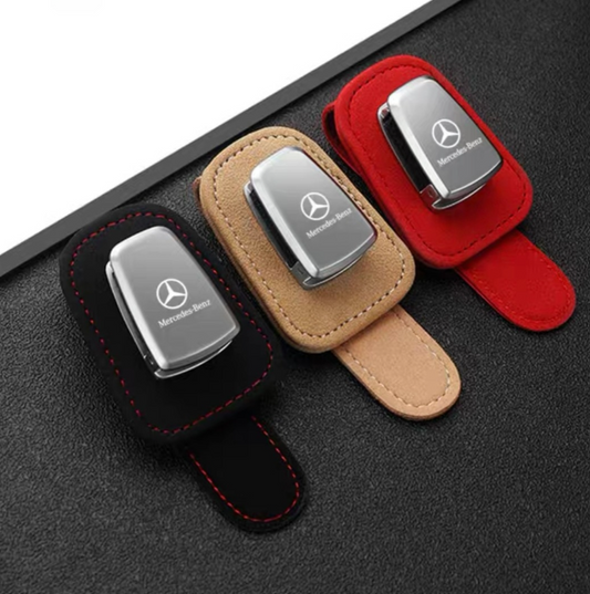 Multifunctional Leather Glasses Clip Case