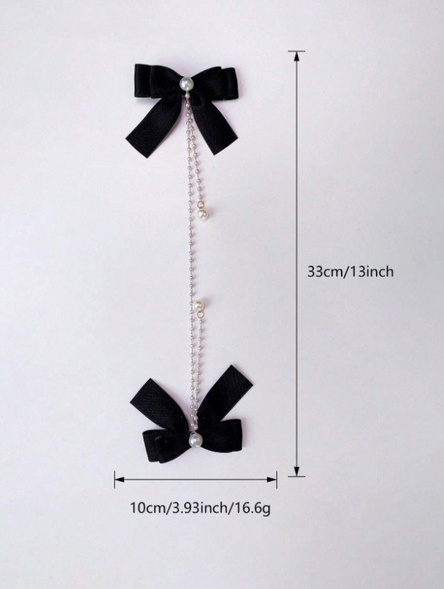 Pearl Hair Clip with Bowknot For Girls
