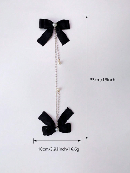 Pearl Hair Clip with Bowknot For Girls