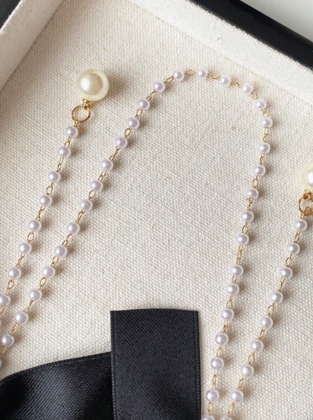 Pearl Hair Clip with Bowknot For Girls