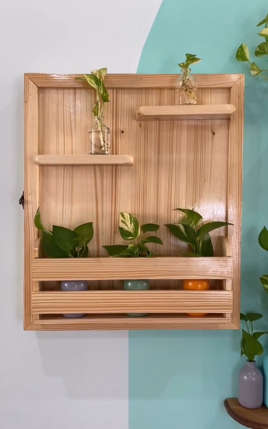 Wooden Wall-Mounted Plant Holder