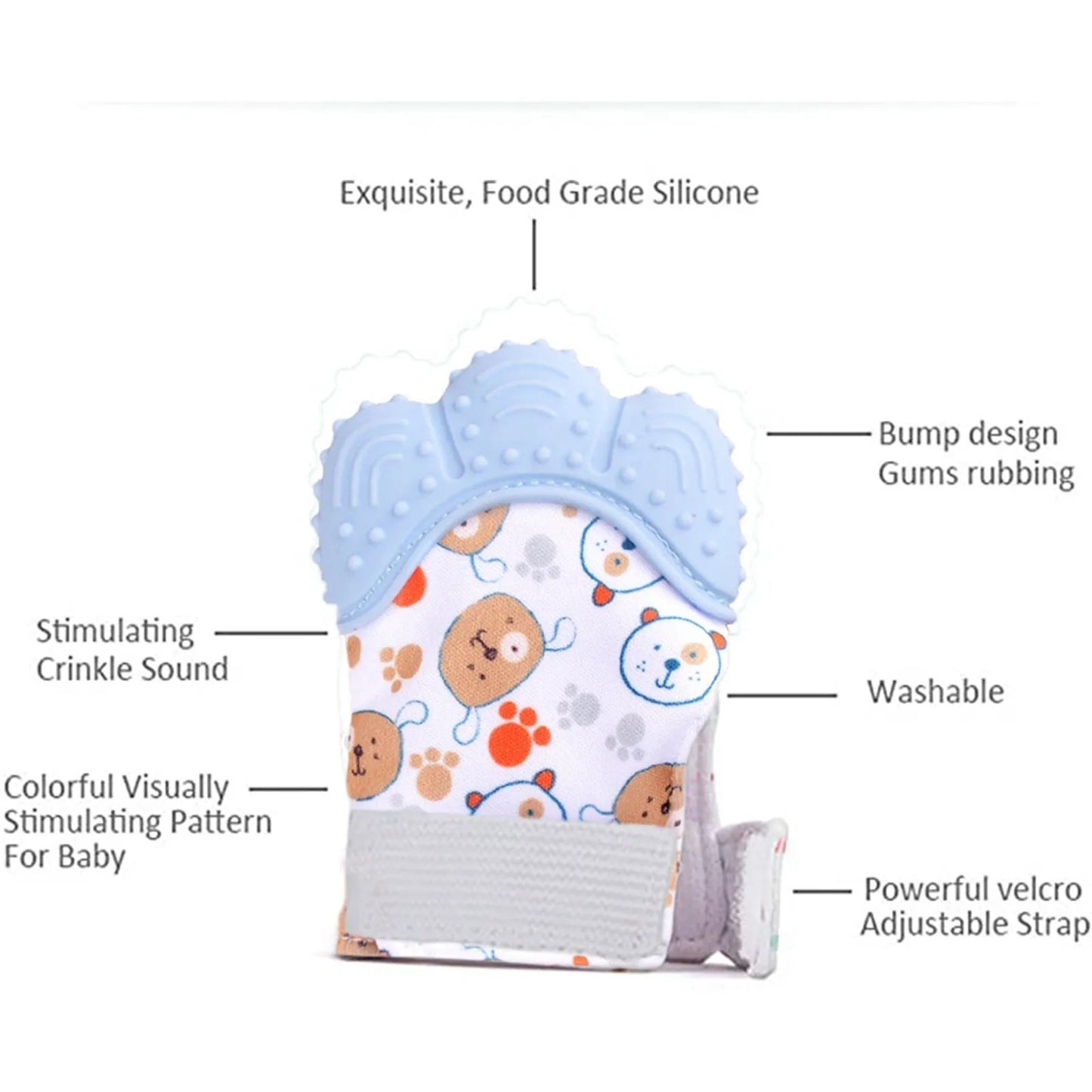 Newborns Baby Silicone Molar Teether Gloves