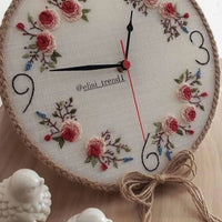 Hand-Embroidered Wall Clock
