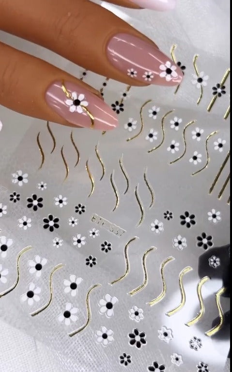 3D/5D Embossed Flower Nail Art Stickers