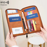 Faux Leather RFID Blocking Passport Wallet