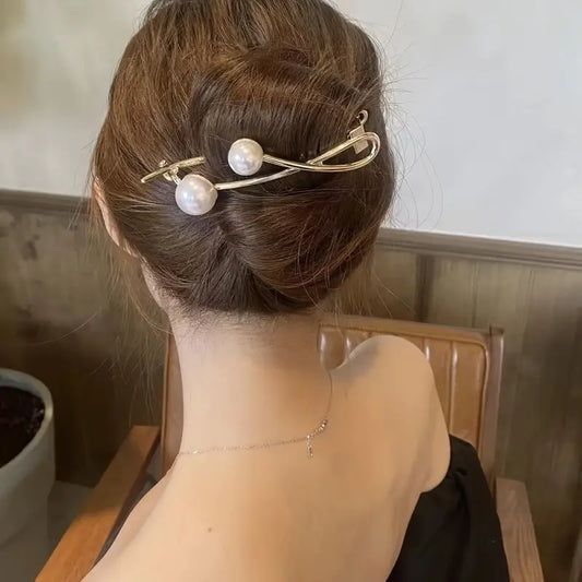 Faux Pearl Decorative Hair Clip