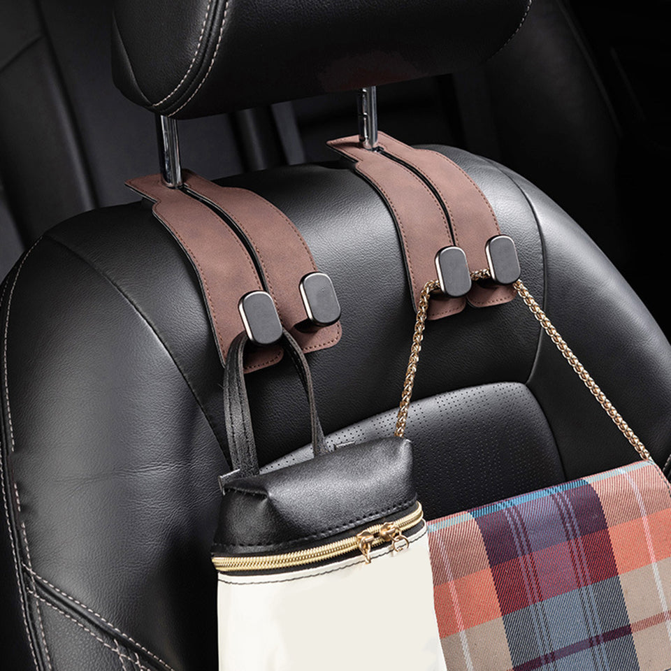 Car Seat Back Leather Double Hook