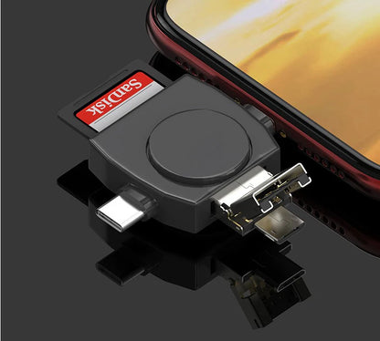 4 in 1 Card Reader Type C  USB iPhone Adapter