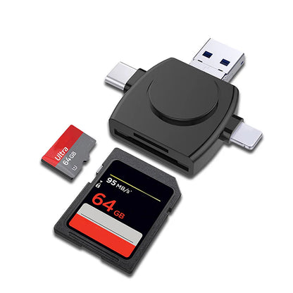 4 in 1 Card Reader Type C  USB iPhone Adapter