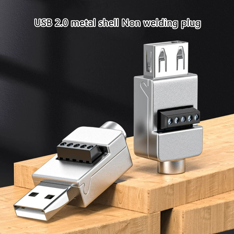 USB Solderless Connector Metal Case