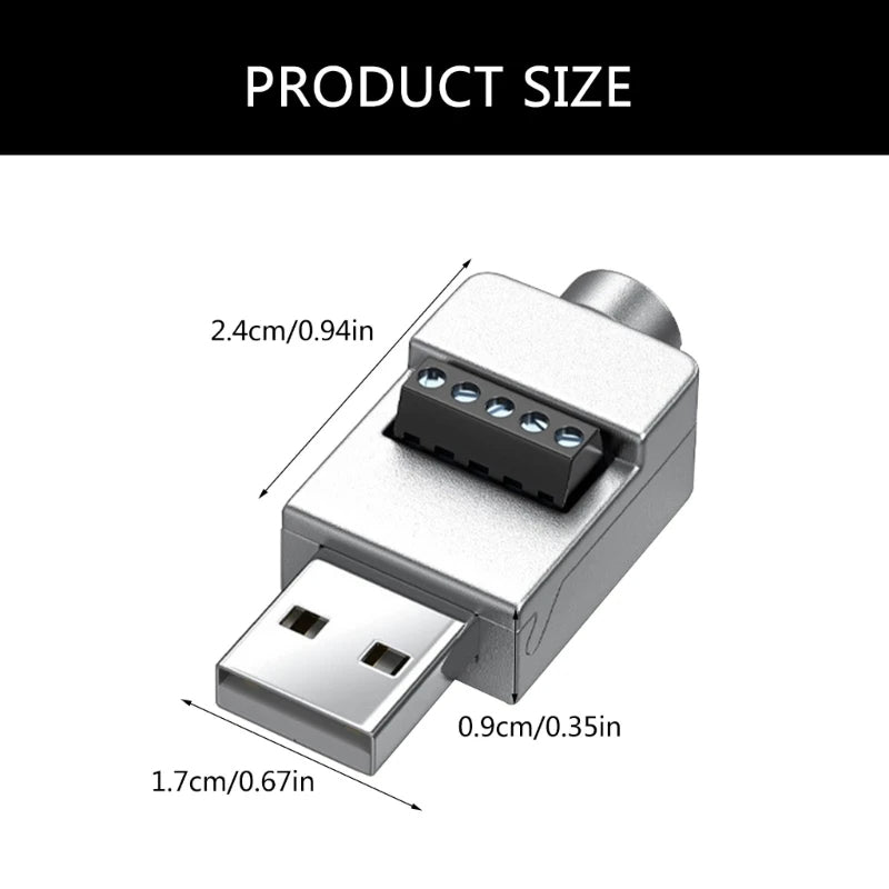 USB Solderless Connector Metal Case