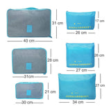 6 Pieces Portable Luggage Packing Cubes